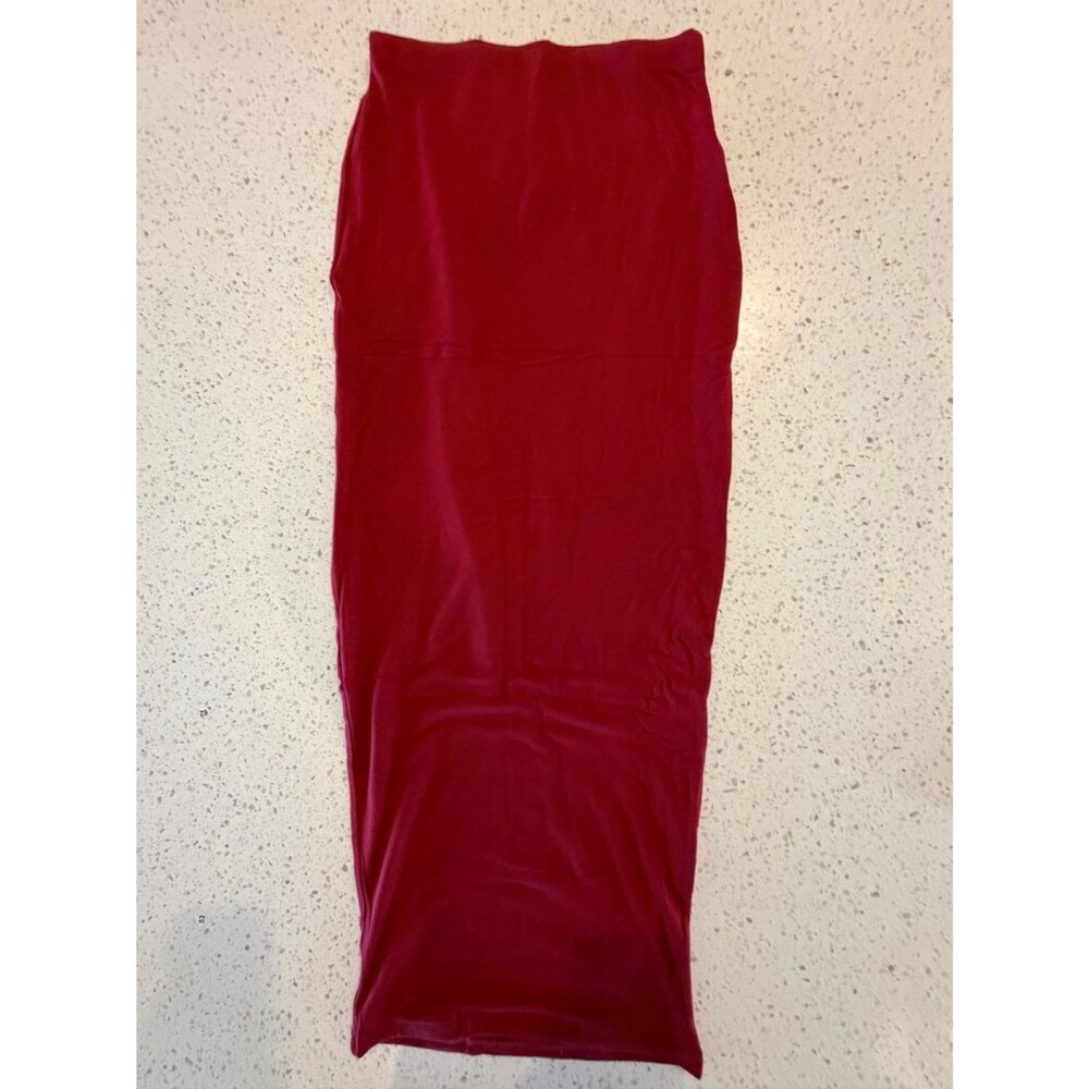 NWOT naked wardrobe Crimson Red Midi Pencil Bodycon Sleeveless Dress L